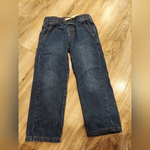CAT AND JACK BOYS STRAIGHT LEG DRAW STRING DENIM JEANS SIZE 5 EXCELLENT COND